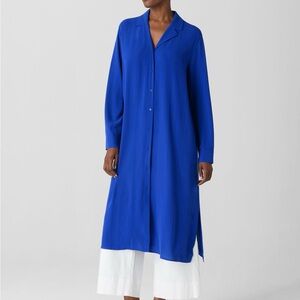 EILEEN FISHER Silk Long Shirt Dress